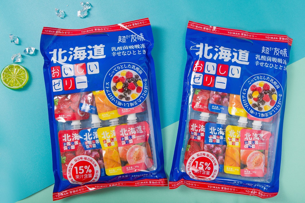 超友味北海道乳酸菌吸吸冻480g袋装 办公室儿童网红休闲果冻零食