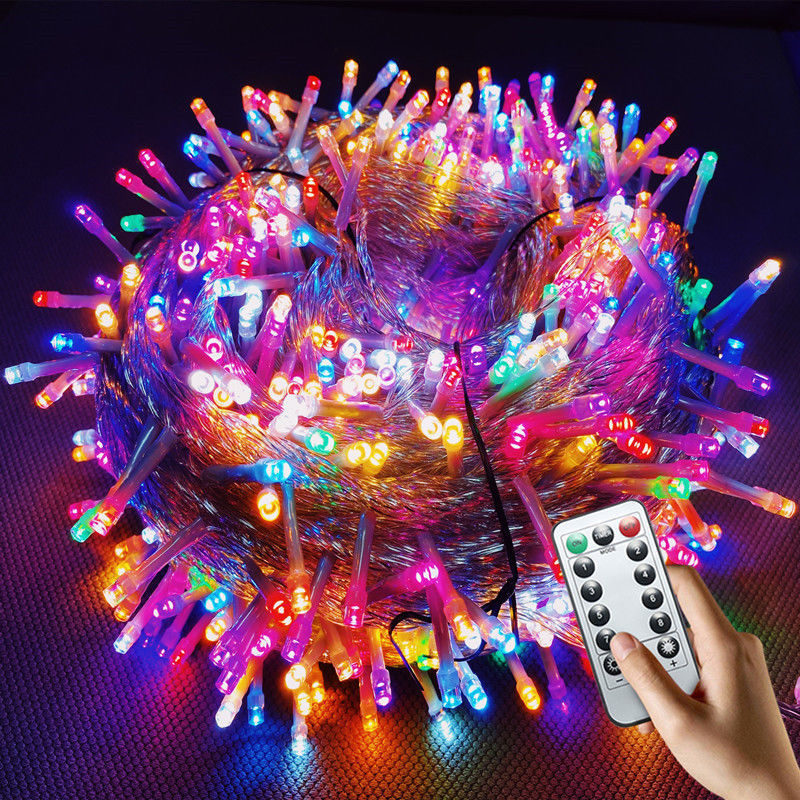 led小彩灯串灯闪灯满天星新年装饰节日灯户外防水圣诞树布置批发