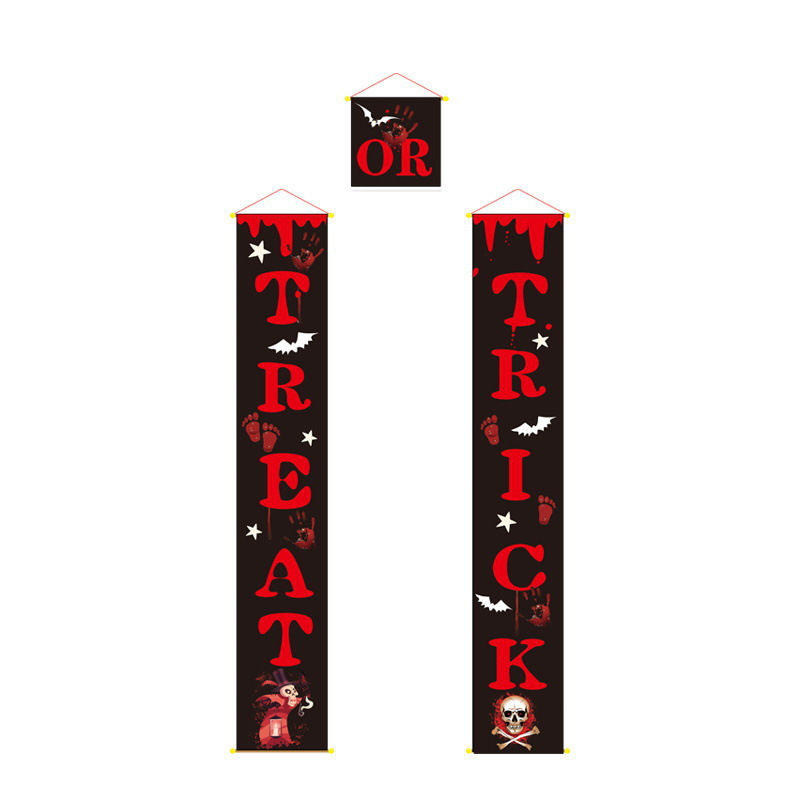 Halloween Costumes/Props Atmosphere Party Decoration Supplies Gatepost Couplet Door Banners Halloween Scene Layout Flag