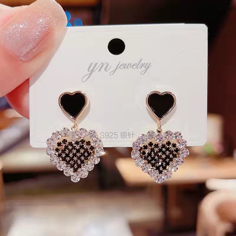 S925 Silver Needle Asymmetric Earrings Fashionable Elegant All-Match Earrings Simple Personality Korean Style Earrings Internet Celebrity Female Tassel