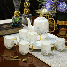 新中式轻奢陶瓷水具景德镇高档家用凉茶壶茶杯套组下午茶咖啡具