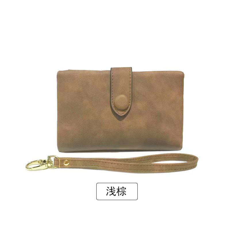 2023 Wallet Women's Short Ins Simple Hand Carrying New Student Korean Cute Double-Folding Multifunctional Coin Purse