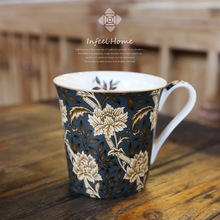 欧式复古水杯骨瓷马克杯家用咖啡杯子文艺英国茶杯william morris