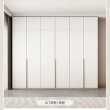 实木衣柜家用卧室现代简约小户型白色奶油风收纳组装平开门大衣橱