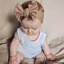 23色欧美新款儿童头饰 宝宝坑条针织发带 高弹力婴儿蝴蝶结头带女
