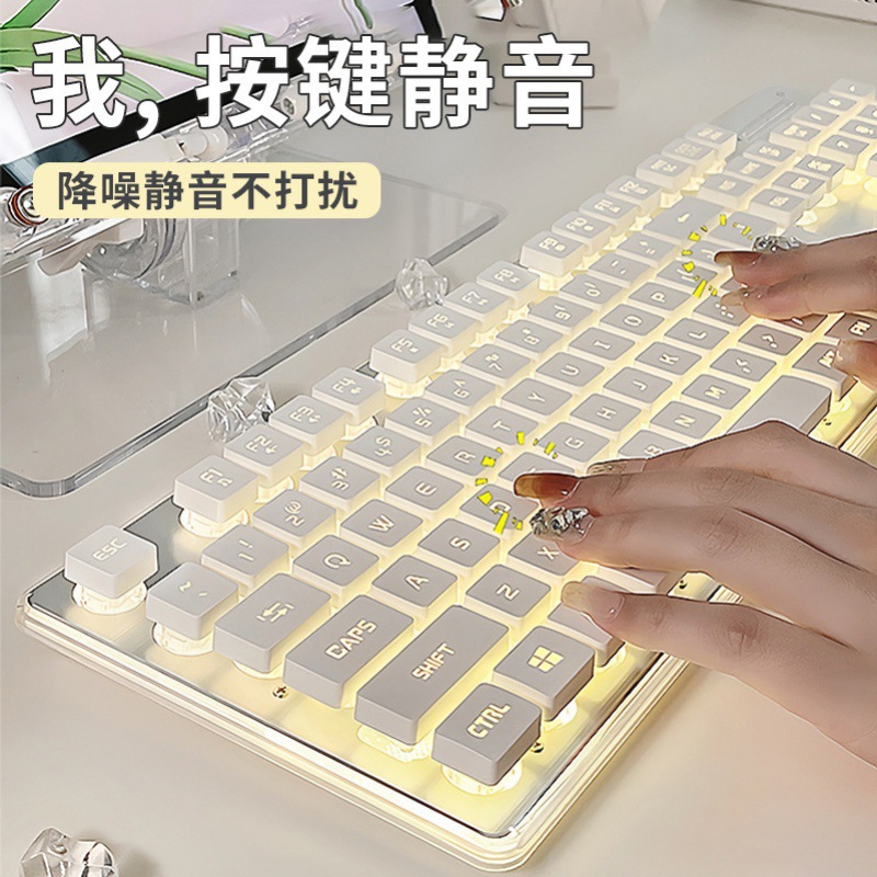 键盘批发无线键盘鼠标套装机械手感女生办公笔记本有线键鼠13详情图5