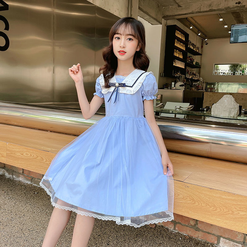 女大童连衣裙夏装新款儿童12洋气13岁公主女孩夏季薄款女童长裙子