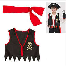 儿童节目表演加勒比海盗角色扮演服波浪海盗马甲配套头巾儿童背心