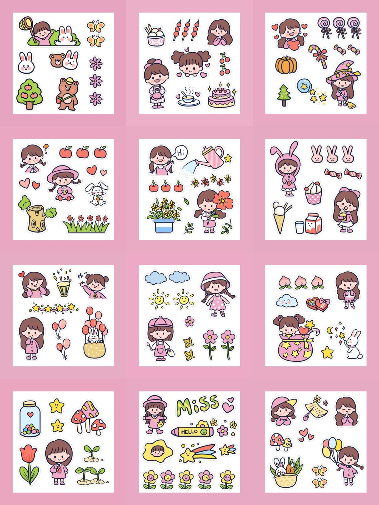 可爱卡通便利手账贴手工diy贴纸大学生装饰贴笔 记本子标记贴纸