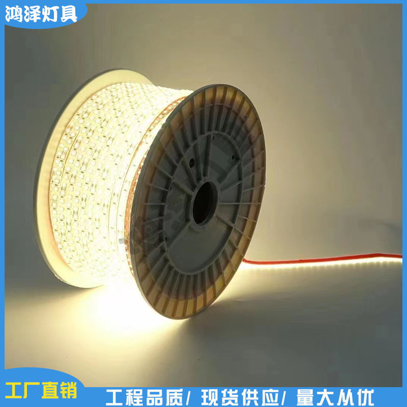 实心硅胶防水灯带可裁剪带自粘工程户外灯条低压12v24v水下灯带