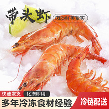 厂家供应鲜嫩带头虾21/25单冻熟带头虾6成 冷冻水产品10斤/箱批发