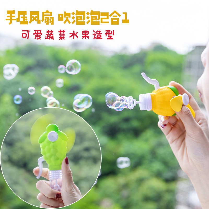 Fruit Bubble Blowing Hand Pressure Fan Does Not Hurt Hand Handheld Fan Stall Square Supplies for Night Market