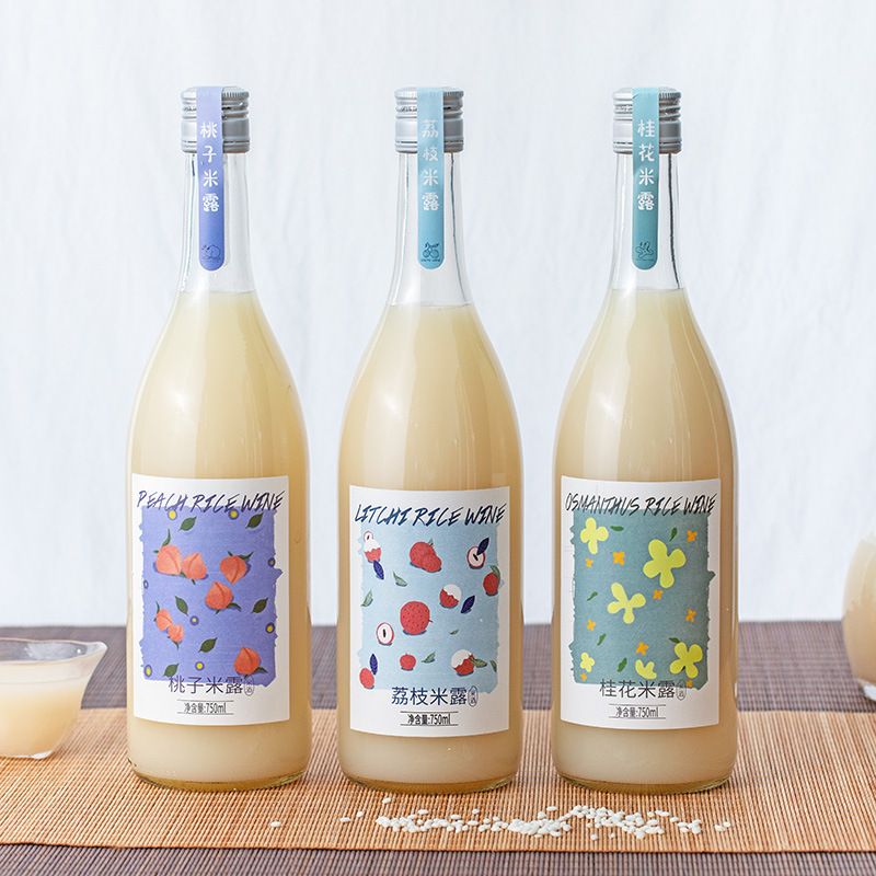 苏州桥桂花抹茶米露桃子荔枝味饮料糯米甜酒微醺少女低度醪糟米酒