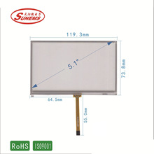 5寸触摸屏 尺寸:117.3*69.6电子书触摸屏 仪器工控触摸屏可供应
