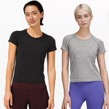夏日元气多巴胺吸汗透气速干瑜伽跑步健身服女士彩色运动短袖T恤