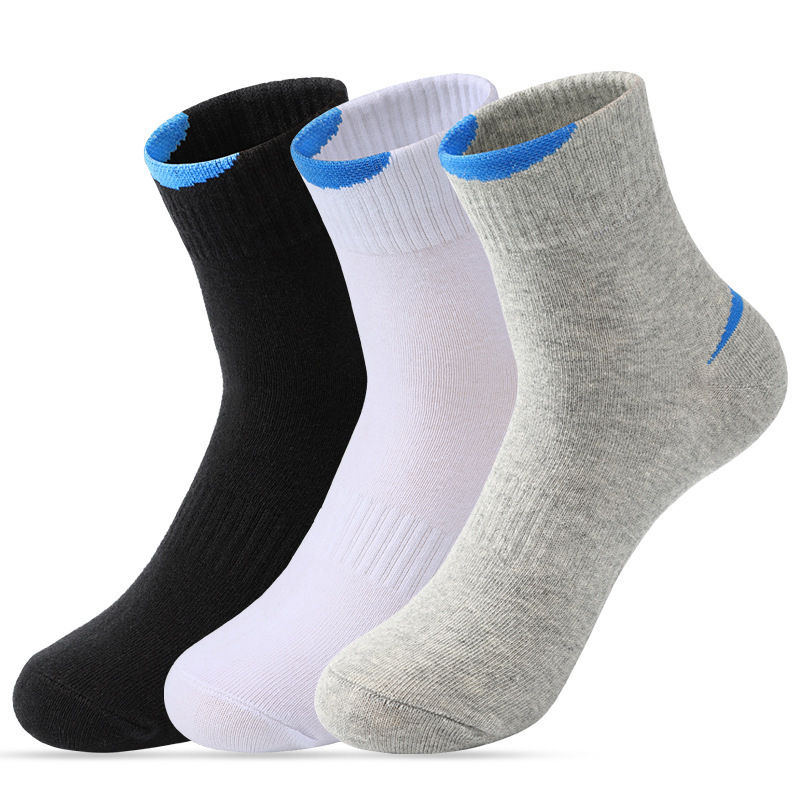 socks men‘s middle tube socks cotton leisure deodorant and sweat-absorbing athletic socks four seasons solid color cotton socks breathable men‘s basketball socks