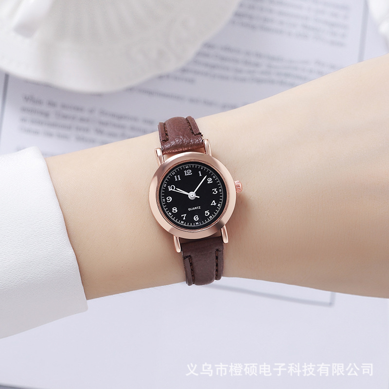 ins女学生韩版简约可爱初中复古文艺细带小表盘手表皮带闺蜜女表