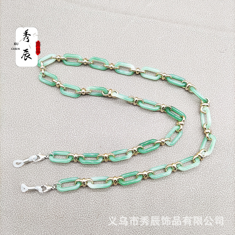Fresh Color Acrylic Eyeglasses Chain Fashion Accessories Chain Drop-Proof Mask Chain 11mm Wide