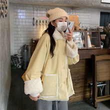 冬季韩版2022新款正反两穿厚实宽松加绒保暖棉服面包服外套女chic