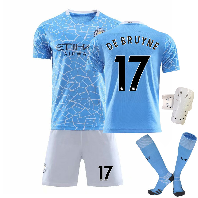 20-21曼城主客场足球服套装17号德布劳内7号c罗球衣