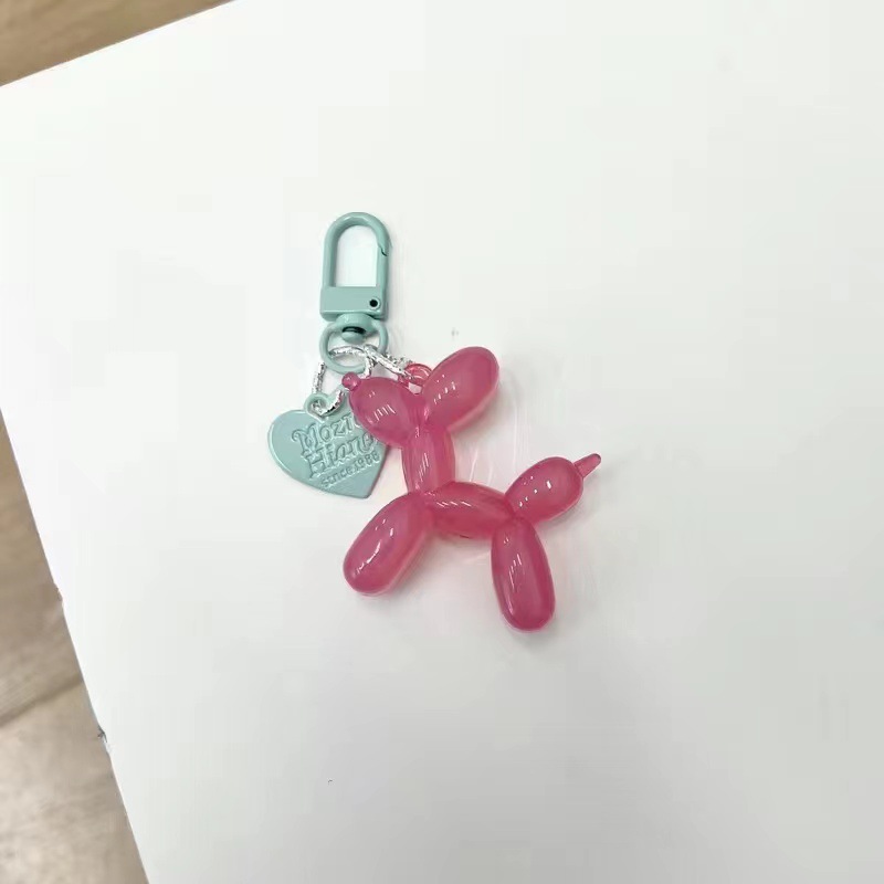 Xiaohongshu Same Style Cute Jelly Balloon Dog Keychain Pendant Colorful Cartoon Puppy Mobile Phone Charm Keychain