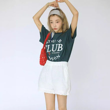 现stylenanda韩国官网代购正品23夏季新款前侧字母半袖宽松T恤