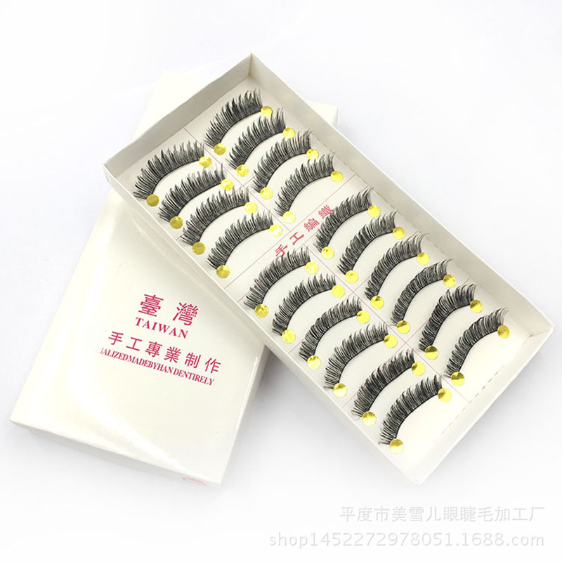 Cross 6 Taiwan Handmade False Eyelashes 10 Pairs Natural Long Eyelash Wholesale Manufacturers Can Customize