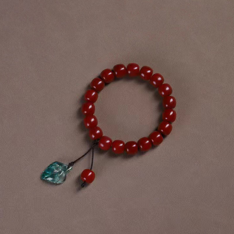 情人节礼物车厘子红色菩提子手串男绕指柔文玩佛珠菩提根手链情侣