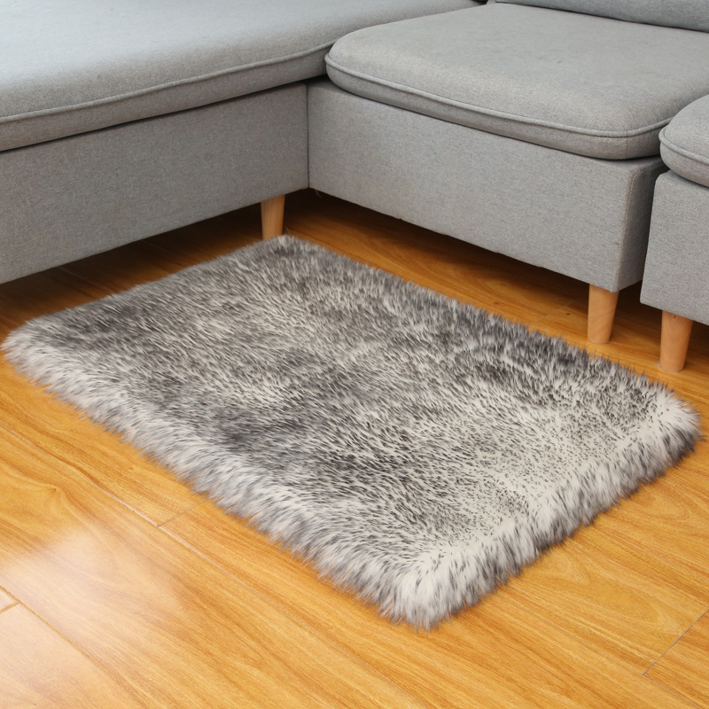 2021 New Long Wool Household Carpet Square Simple Carpet Floor Mat Indoor Bedroom Foot Mat Soft Fluffy Cushion