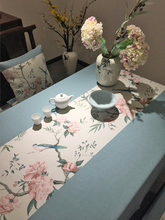 餐桌布新中式美式复古花鸟茶几桌布餐桌椅套罩椅子垫棉麻加厚防烫