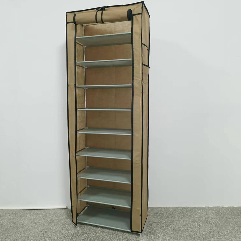 Exclusive for Cross-Border Supply Simple Shoe Cabinet Non-Woven Multi-Layer Steel Pipe Storage Dustproof Family Finishing Space-Saving Shoe Rack