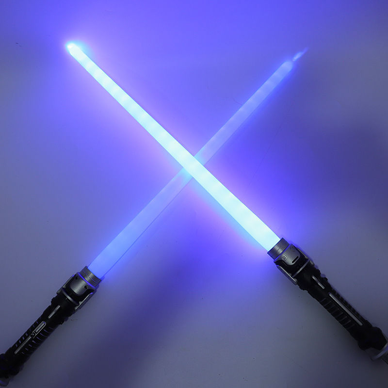 星星地球战斗发光玩具剑 二合一激光剑 音效两支装男孩摆摊玩具刀