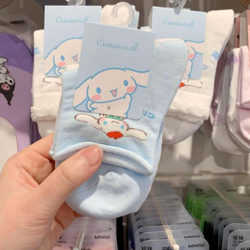 Sanrio Socks Women's Korean Style Sweet Japanese Cartoon Cute Mid-Calf Length Ins All-Match Clow M Cinnamon Dog Socks