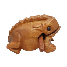 青蛙木雕摆件雕刻蛤蟆木鱼发声玩具蟾蜍工艺品木雕摆件青蛙批发