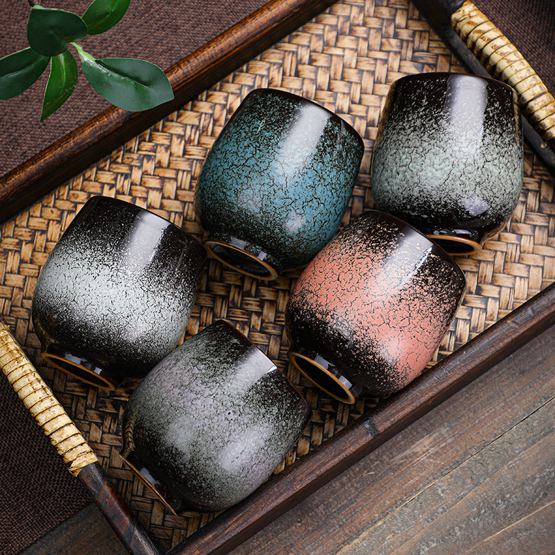 窑变五行杯套装陶瓷茶杯大号主人杯子天目釉建盏功夫茶具品茗单杯