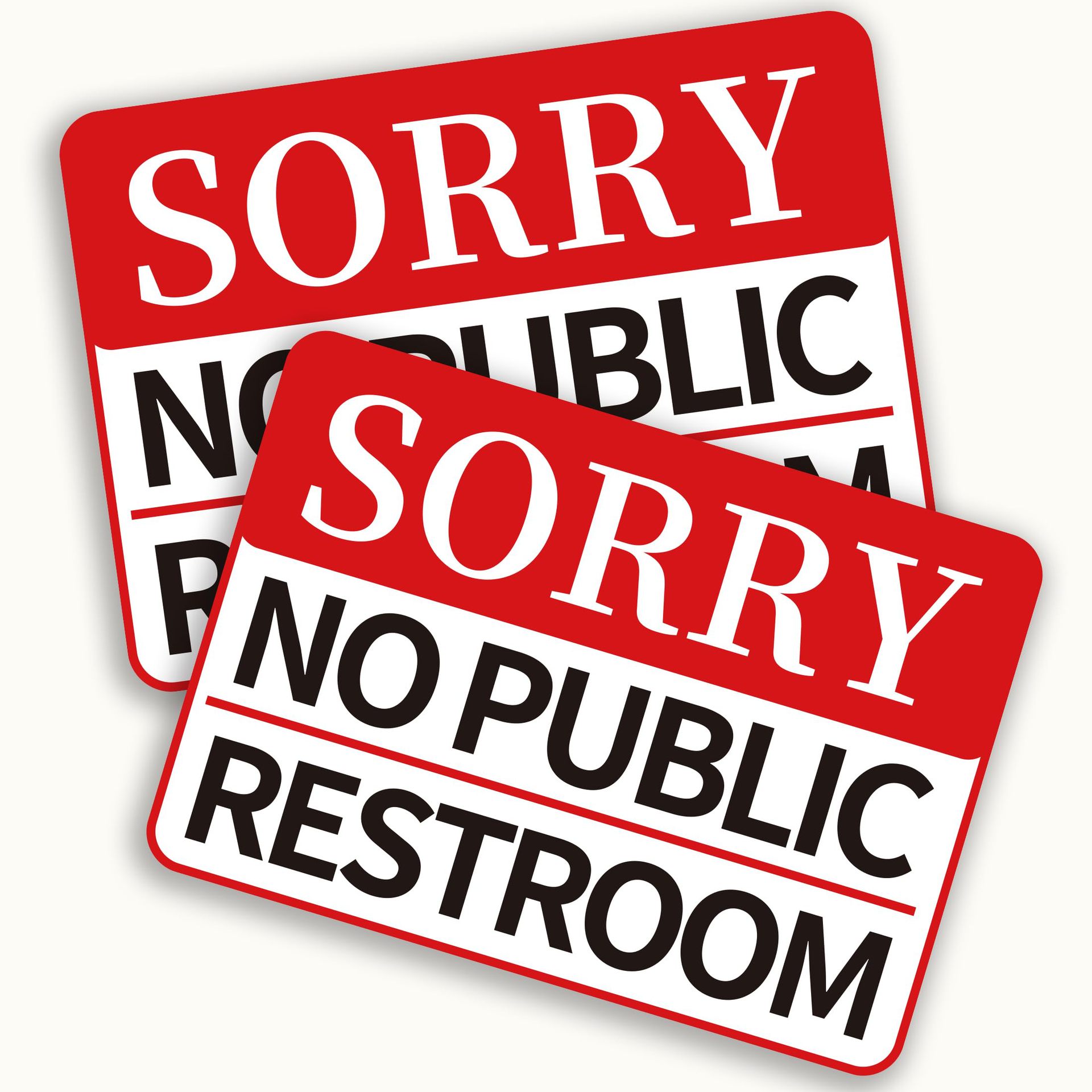 跨境sorry no public restroom不提供公共卫生间警示贴纸