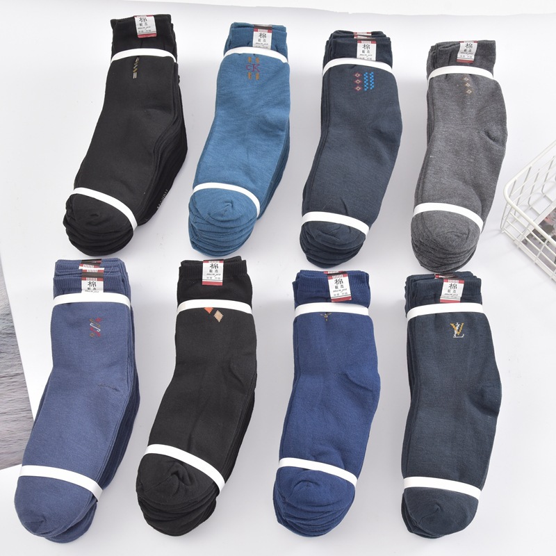 Fall Winter Men Padfoot Socks Factory Wholesale Business Casual Cotton Socks Thickening plus Size Version Middle-Aged and Elderly Stall