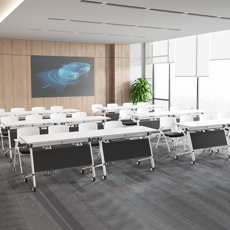 折叠培训桌椅组合会议室折叠桌可拼接移动桌子双人课桌椅简约现代
