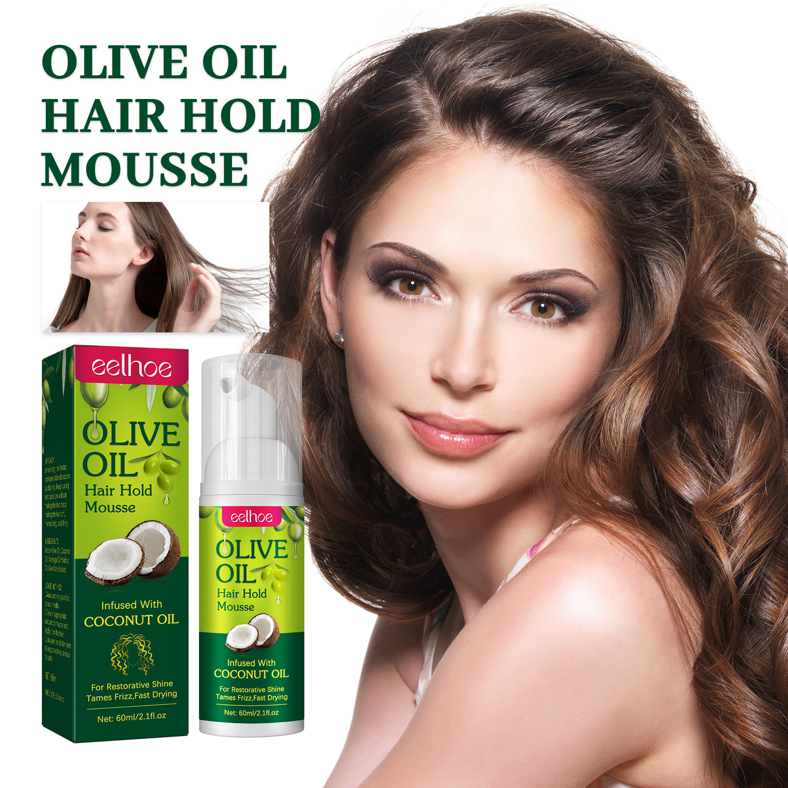 Eelhoe Olive Oil Hair Styling Mousse