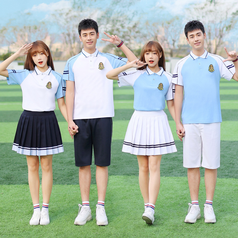 高中生校服套装学院风中学生毕业照班服夏季运动会开幕式服装1603