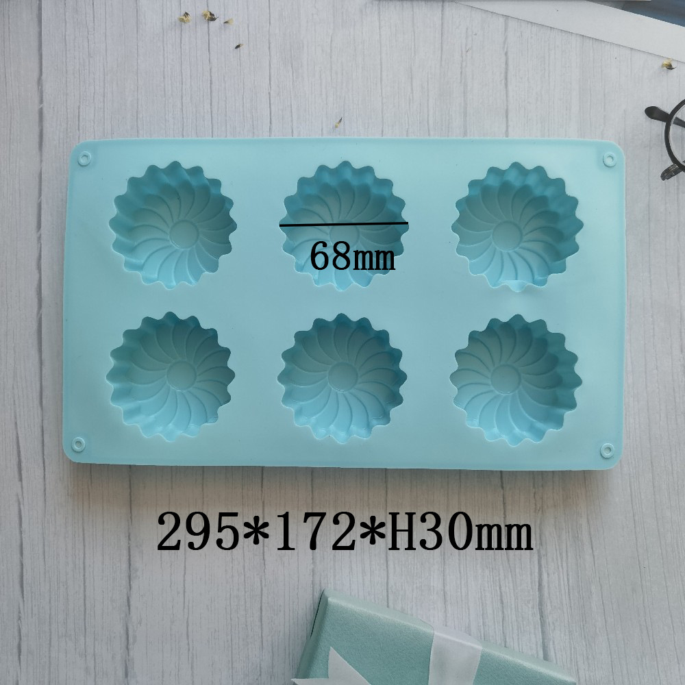 Silicone 6-Piece SUNFLOWER Soap Silicone Cake Mold Jelly Pudding Soap Cake Mold Baking Tool