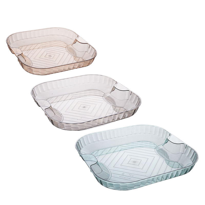 Plastic Fruit Plate Household Minimalist Restaurant Vegetable Fruit Plate Easy to Clean Snacks Storage Tray Square Tray