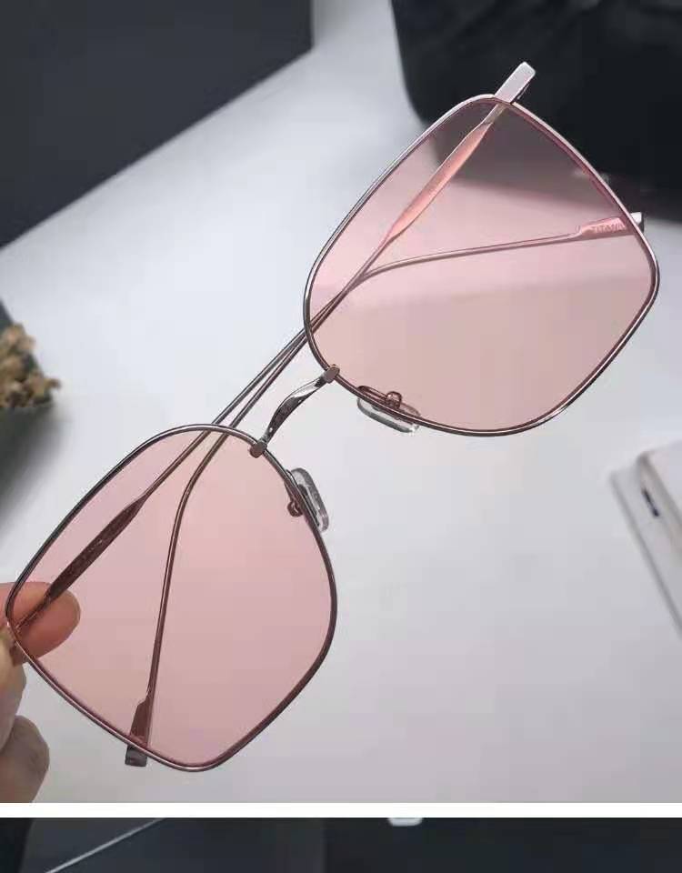 2021潮牌眼镜时尚太阳眼镜明星款全框架太阳金属框架蓝膜复古圆脸