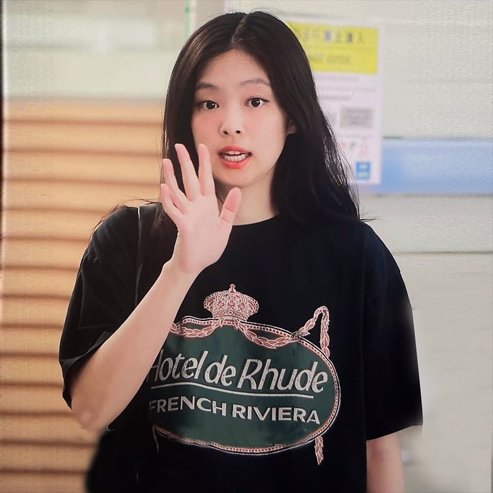 jennie同款rhude复古标语皇冠印花短袖高街宽松休闲百搭情侣t恤夏
