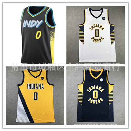 新赛季步行者队球衣0号哈利伯顿 haliburton篮球服球裤城市版