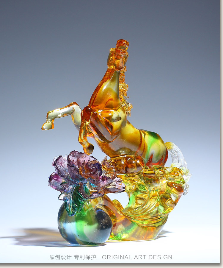 琉璃工艺品生肖马摆件招财新房子乔迁新居礼物实用大气创意艺术品