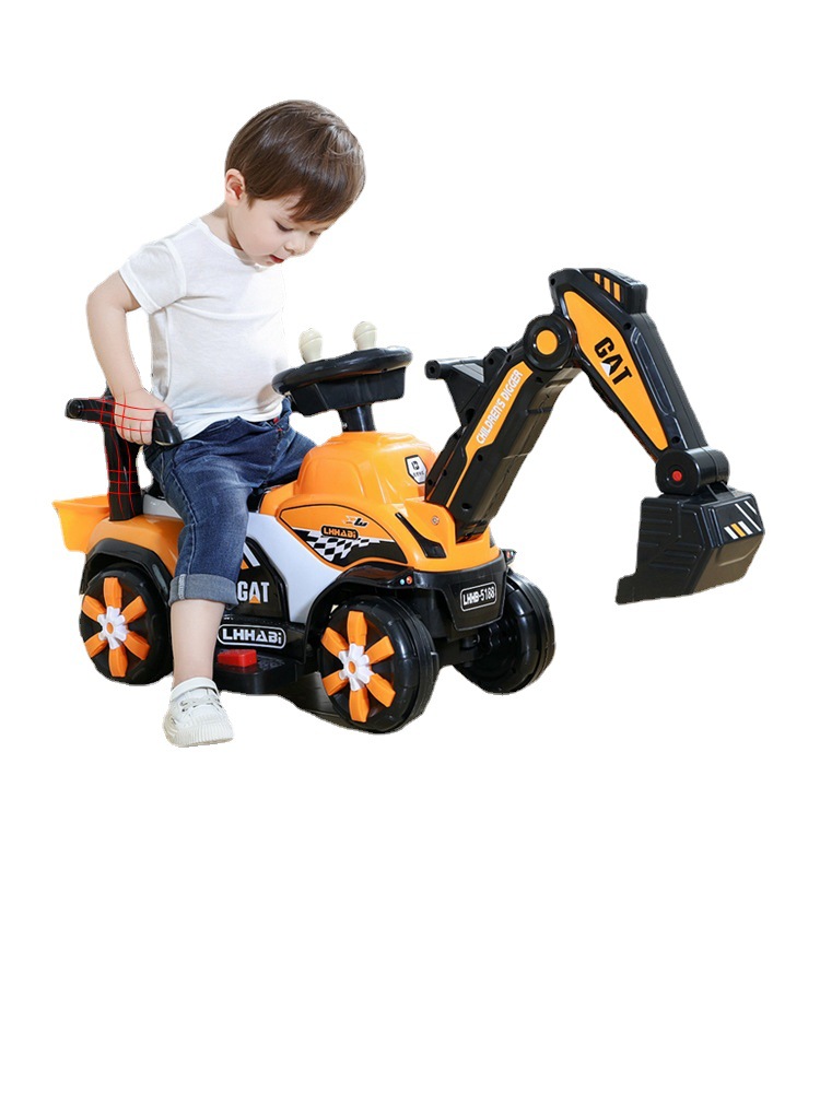 儿童挖掘机玩具车男孩电动工程车可坐人超大号遥控勾机宝宝挖土机