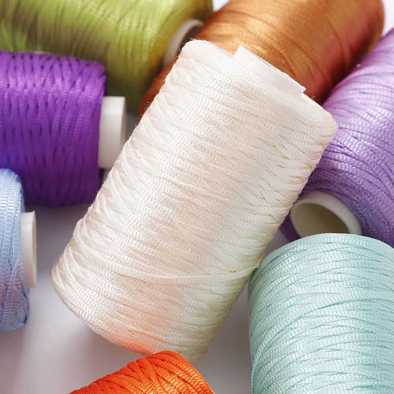 丝光扁带线 轻体冰丝线毛线手编针织勾鞋编织帽子坐垫diy包包批发