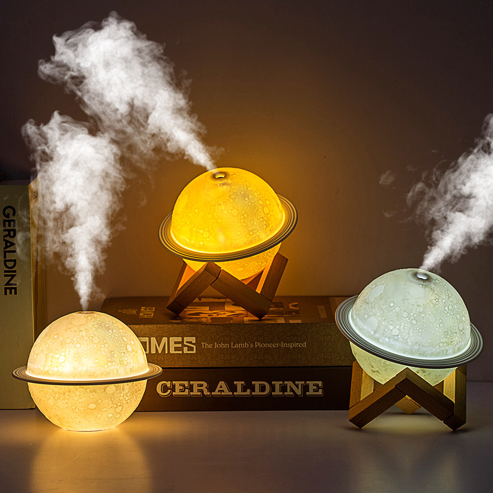 3D Moon Humidifier Lamp Led Atmosphere Moon Light Creative Decoration USB Night Light Foreign Trade Supply Manufacturer