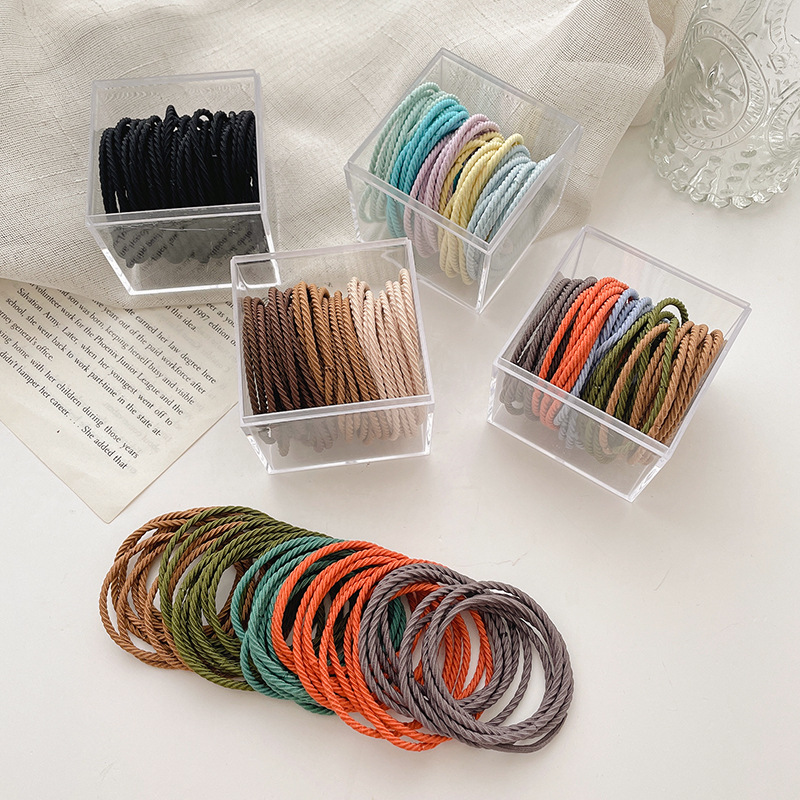 Summer New Style Milk Coffee Color Hair Band Seamless Not Hurt Hair Rubber Band Tie Ponytail Hair String Korean Style Temperament Headband Hair Accessories